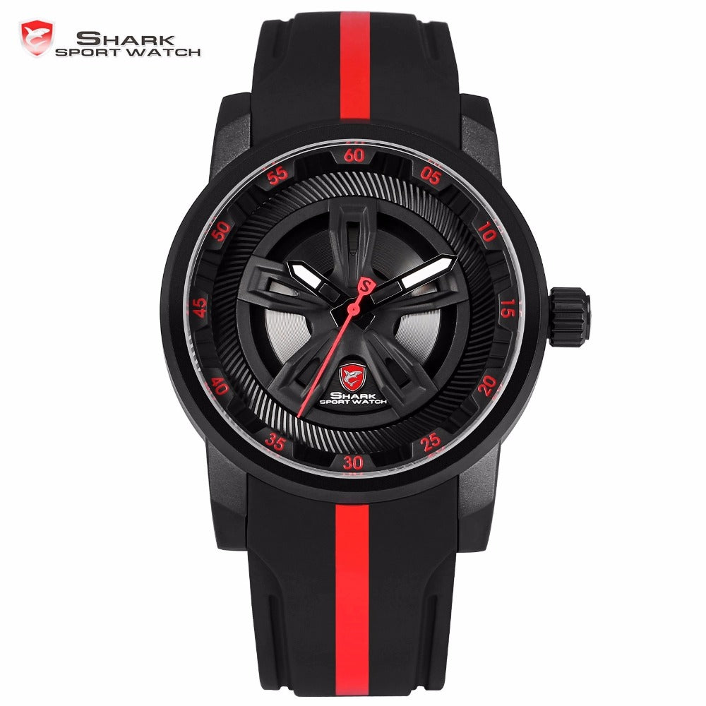 Red Racing Car Wheel Quartz Watches